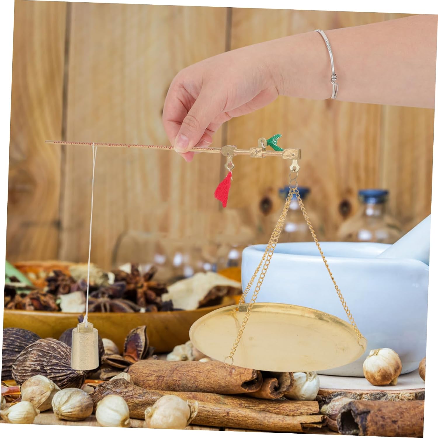 SOLUSTRE 3pcs Apothecary Scale for Weighing Traditional Chinese Medicine Portable Capacity Lightweight Design Accurate Measurements for Herbal Use