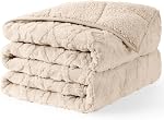 Uttermara Weighted Blanket for Adults Twin Size 15lbs 48x72 inches, Dual Sided Soft Jacquard Sherpa Weighted Blankets, Thick Heavy Blanket for Sleeping and Calming, Khaki