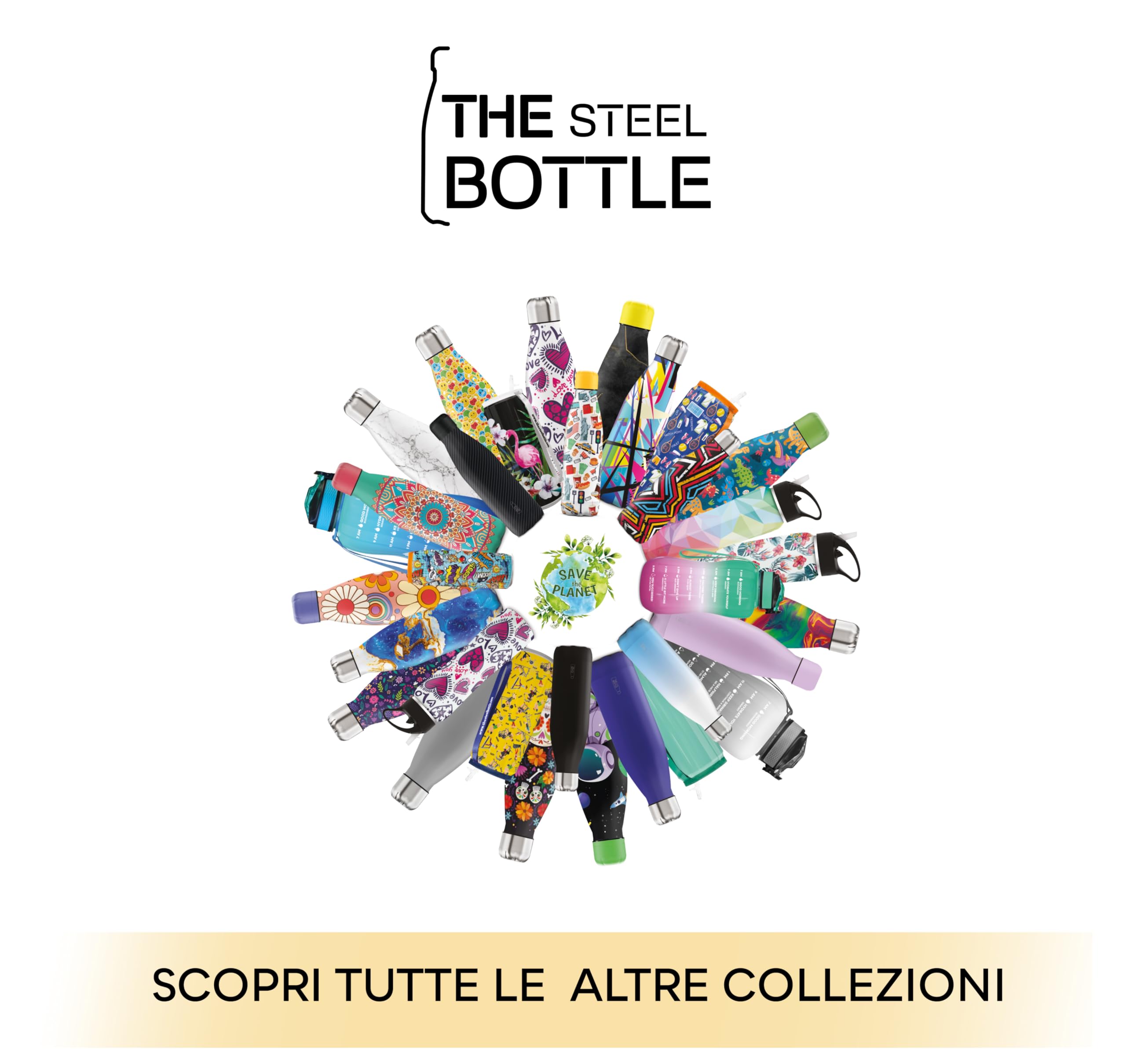 THE STEEL BOTTLE - Botella térmica para infusiones e infusiones de acero inoxidable, aislamiento de doble pared, 500 ml, hermética, botella portátil (CARTOONS)