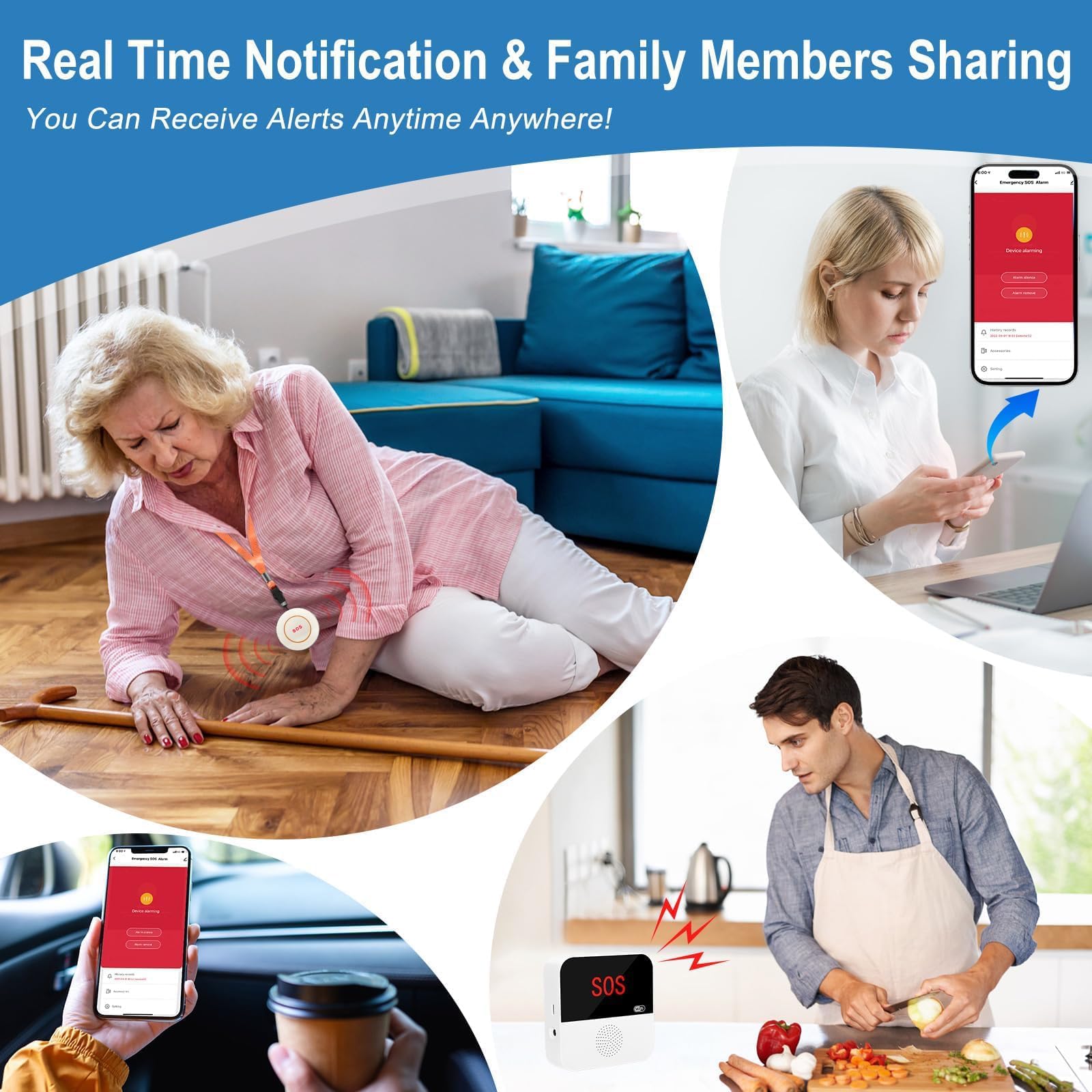 VOCA Wireless Personal Alarms & Pager for Elderly Emergency Alarm, SOS Button, Panic Alarm, Nurse Call Bell - Image 2
