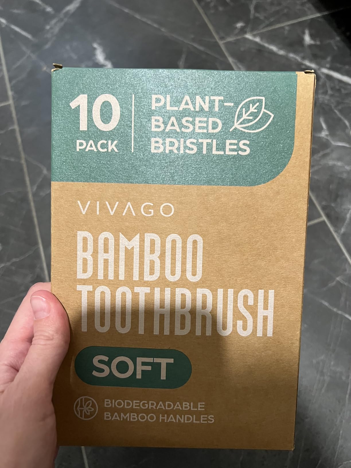 VIVAGO Bamboo Toothbrushes 10 Pack – Natural Toothbrushes, Plant-Based Soft Bristles – Eco-Friendly Wooden Toothbrush