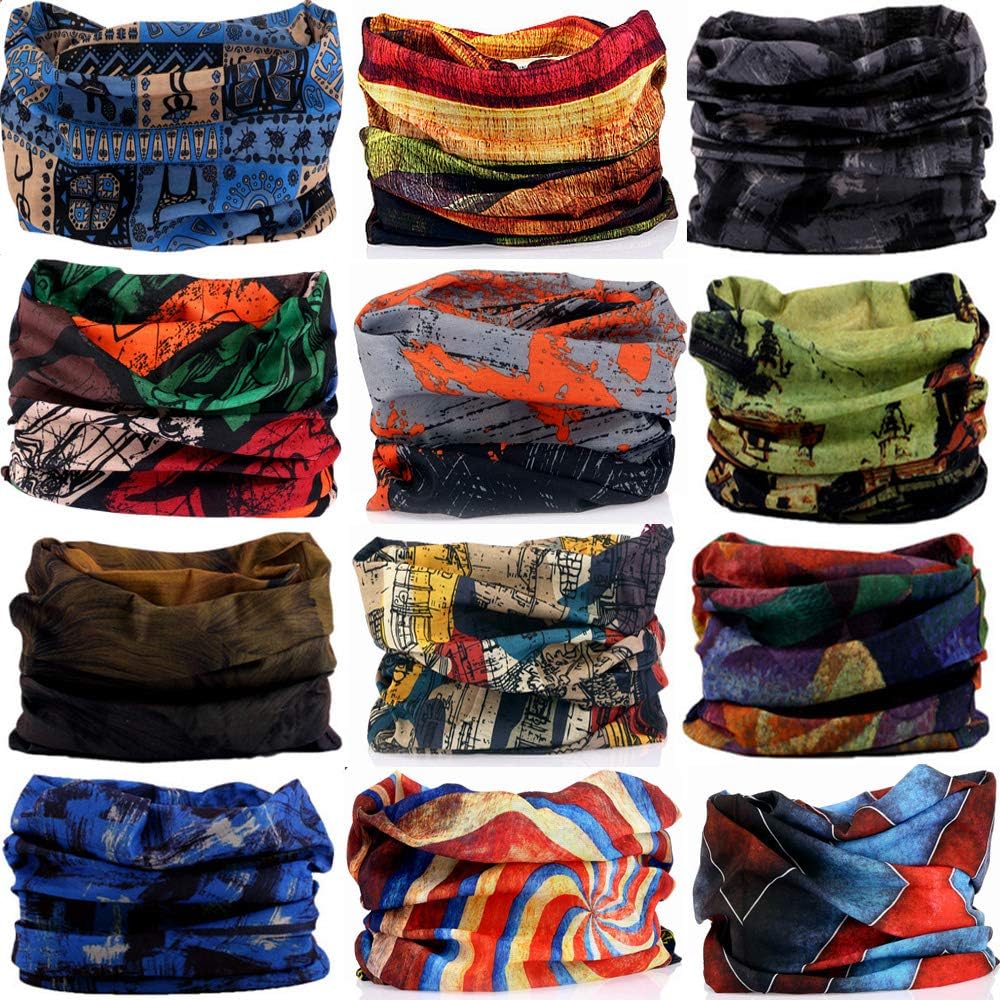 6pcs/12pcs Assorted Seamless Headbands for Men Women Athletic Moisture Wicking Headwear for Sports Cycling Arm Band Hiking Bandana Headwrap Scarf Neck Gaiter Turban Mask
