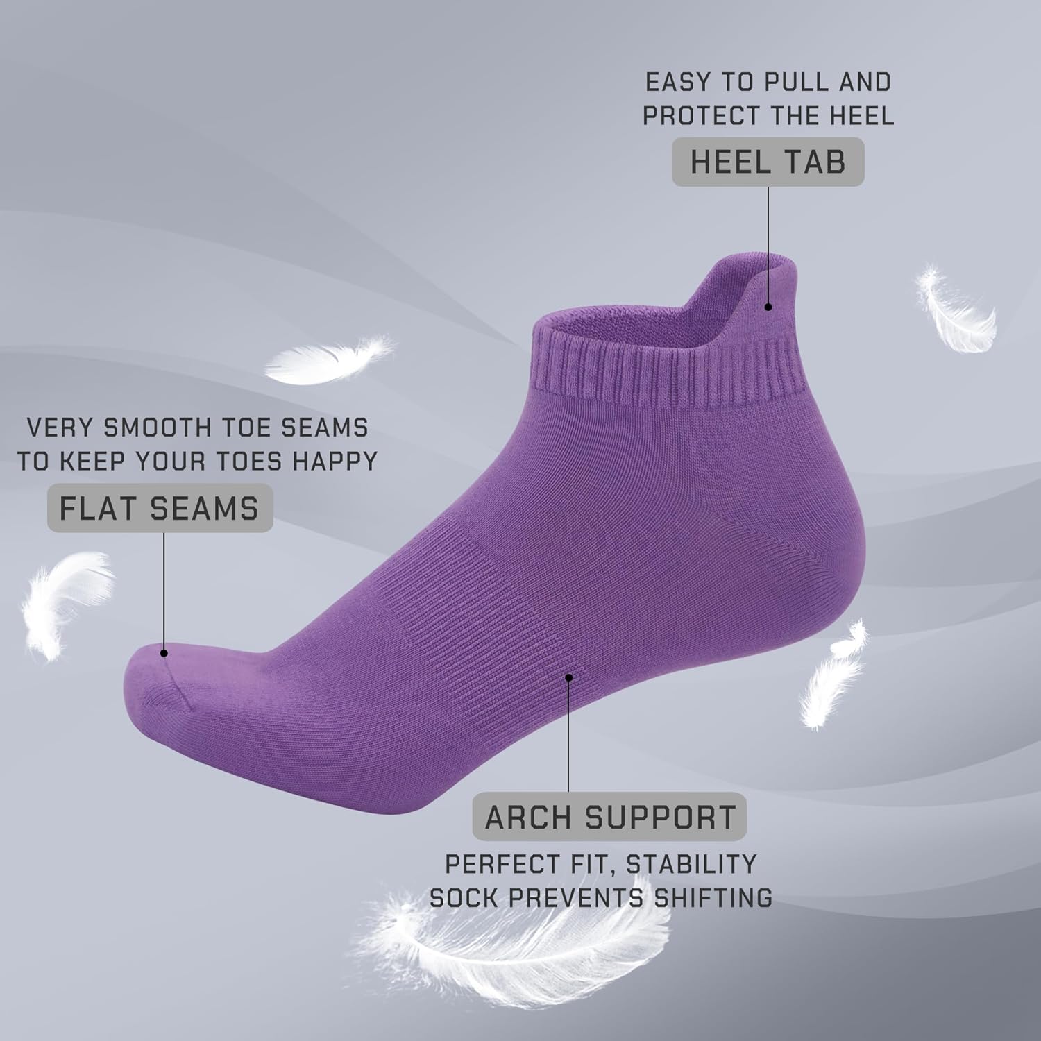 SERISIMPLE Thin Viscose Bamboo No Show Sock Men Low Cut Socks Odor Resistant Breathable Sock 5 Pairs - Image 3