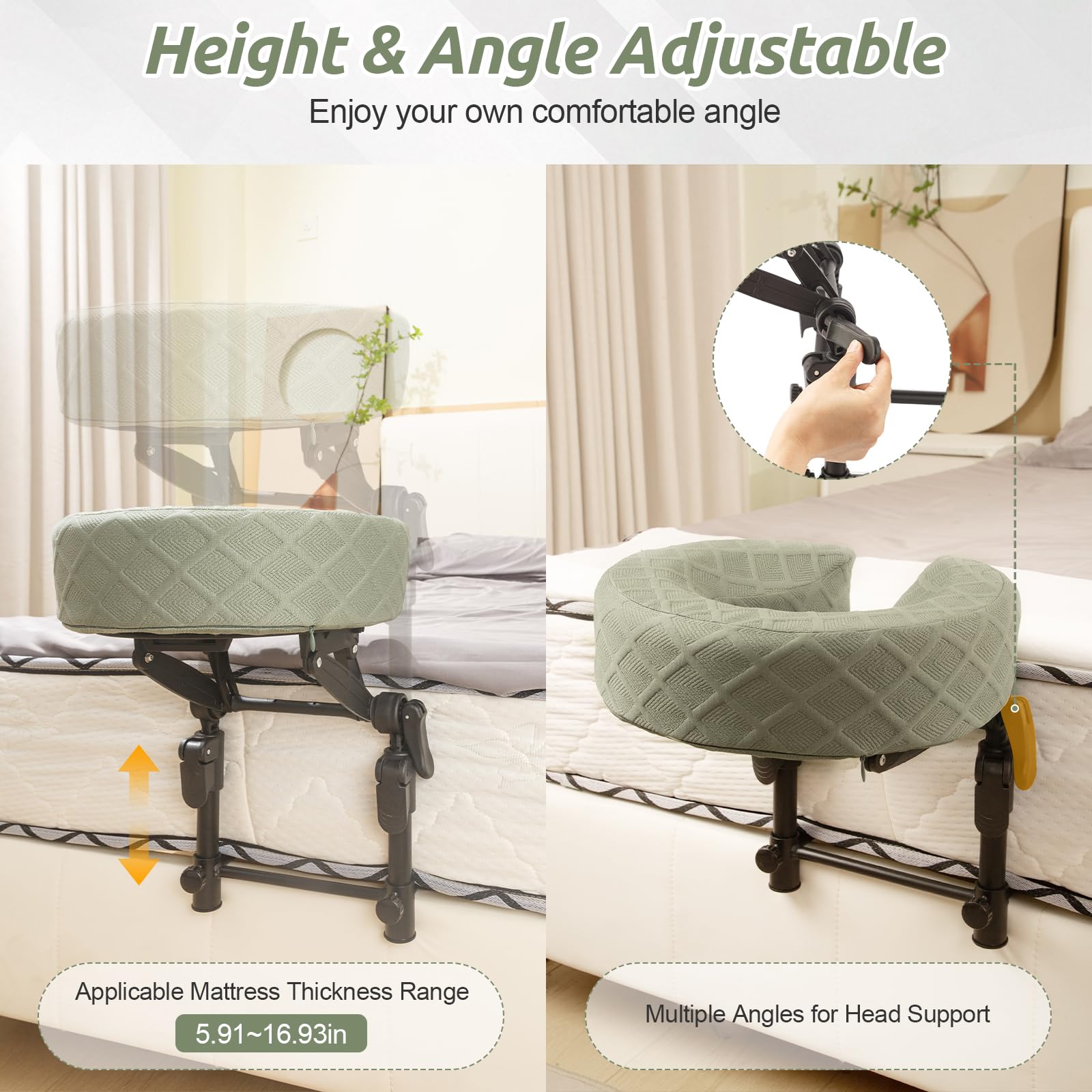Reposacabezas de masaje para cama, soporte facial de masaje ajustable en casa, kit de mesa de masaje portátil para colchón de dormir, almohada boca abajo después de cirugía ocular 6