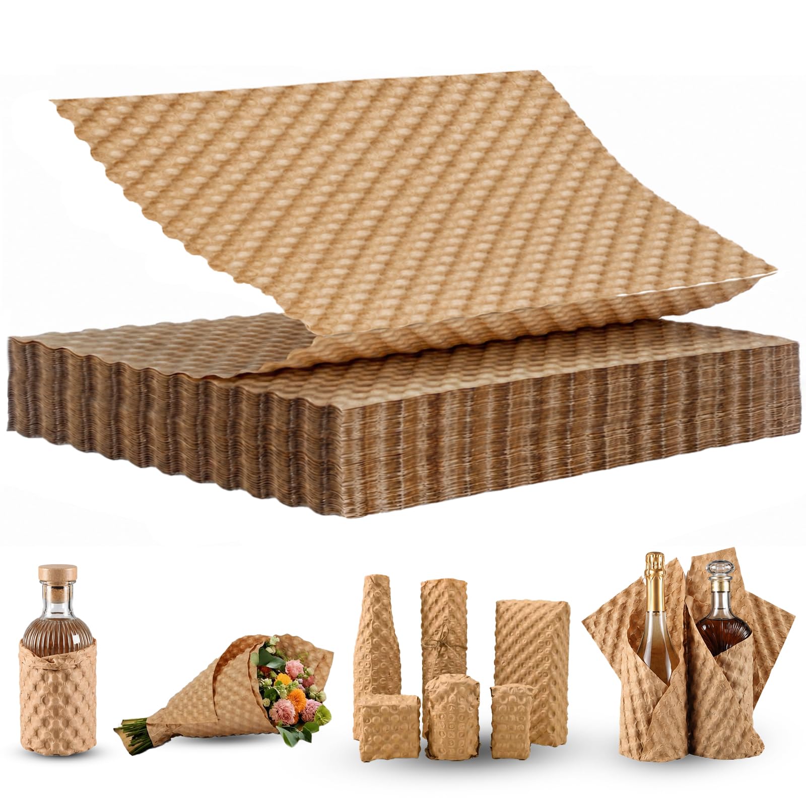 100 pcs Paper Bubble Wrap, 32 x 40 cm Packing Supplies