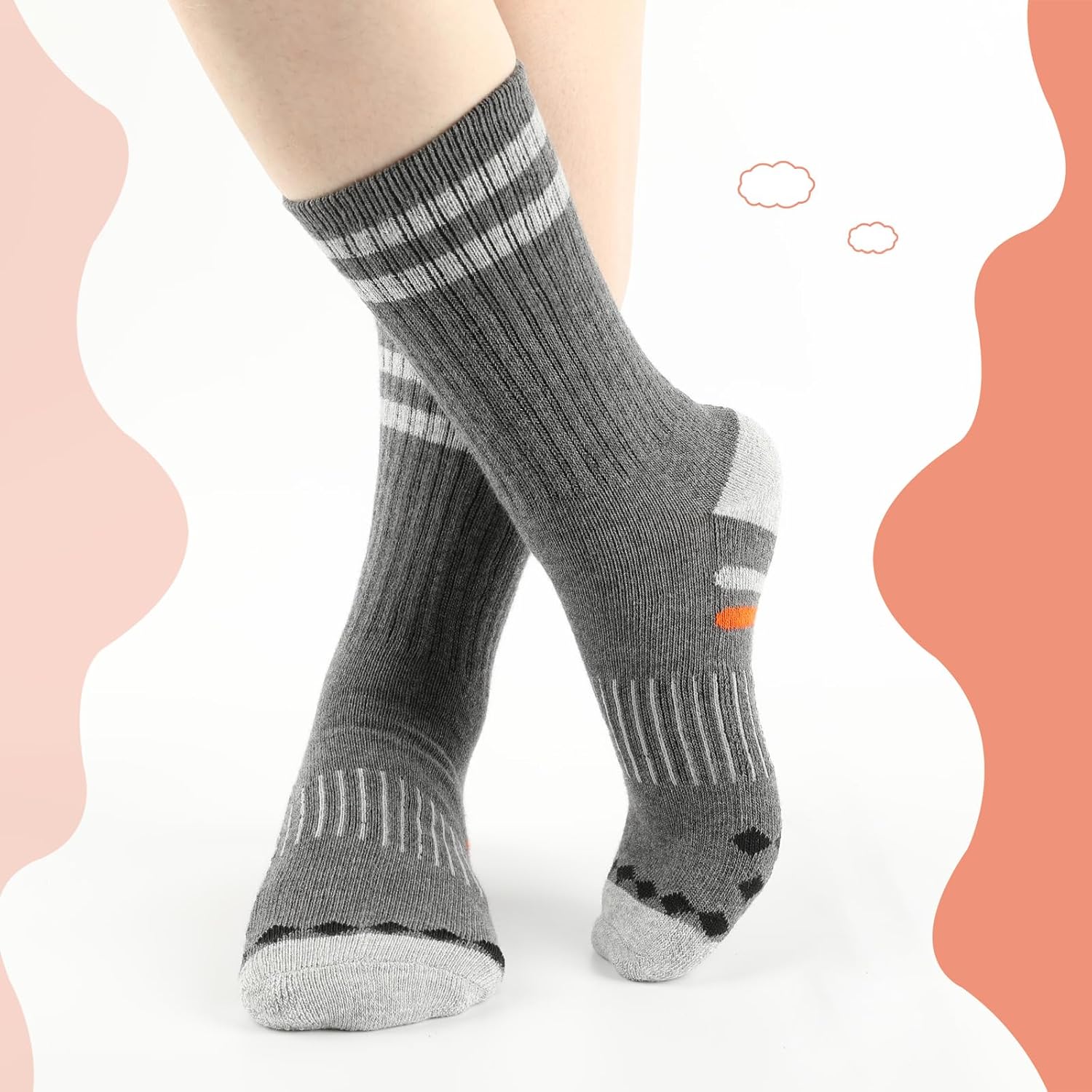 Comfoex Boys Socks Crew Socks For Kids 6-8 4-6 8-10 Years Old Athletic Calf Half Cushioned Cotton Long Socks 6 Pairs