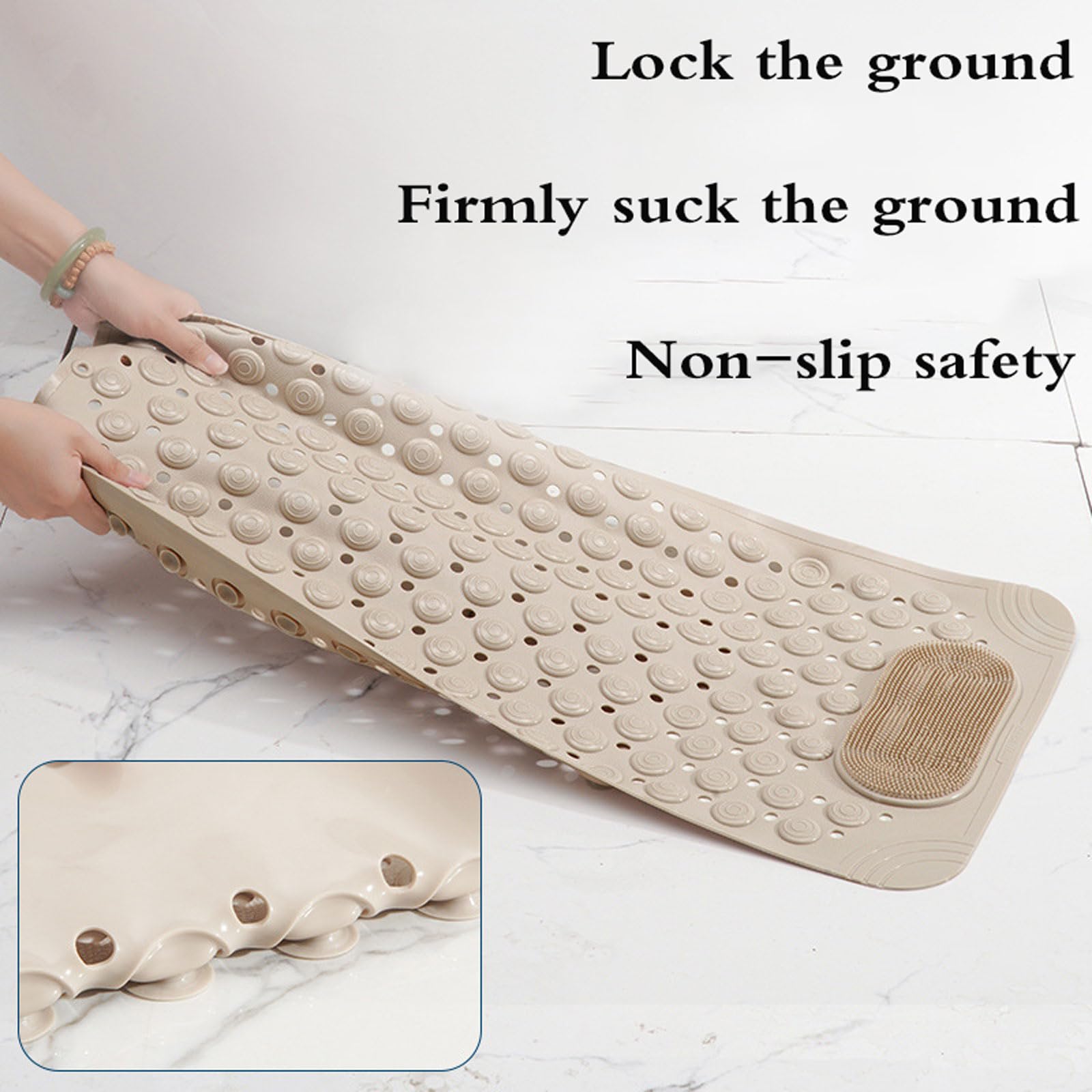 Tappetini for Doccia All'interno Della,con Ventose Antiscivolo,Massaggio Dei Piedi,Design Moderno,per Pavimenti Box,Vasca Da Bagno E(Blue,Width 36CM*Length 70CM)
