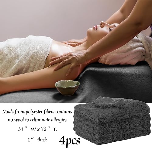Miniatura 2 de Mixweer Juego de 8 almohadillas de forro polar para mesa de masaje, sábanas suaves para masaje, cubierta para reposo facial, almohadilla para mesa