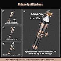 Vista 2 de SKYFIRE Linternas recargables de alto lúmenes con lente de encendido, 5000 linternas tácticas súper brillantes, zoom, 6 modos, luz de flash