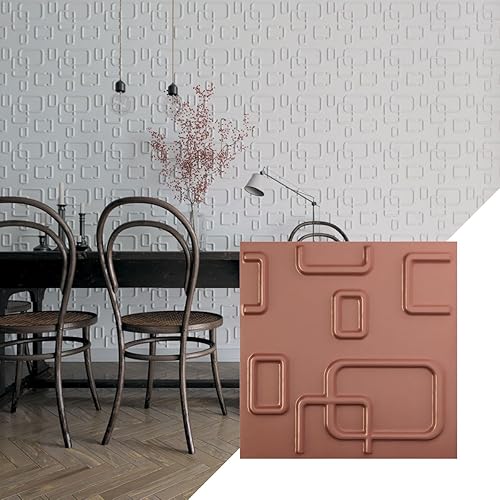 Ekena Millwork Oslo EnduraWall Panel decorativo de pared 3D de 11 78 pulgadas de ancho x 11 78 pulgadas de alto, color rosa champán (cubre 0.98 pies