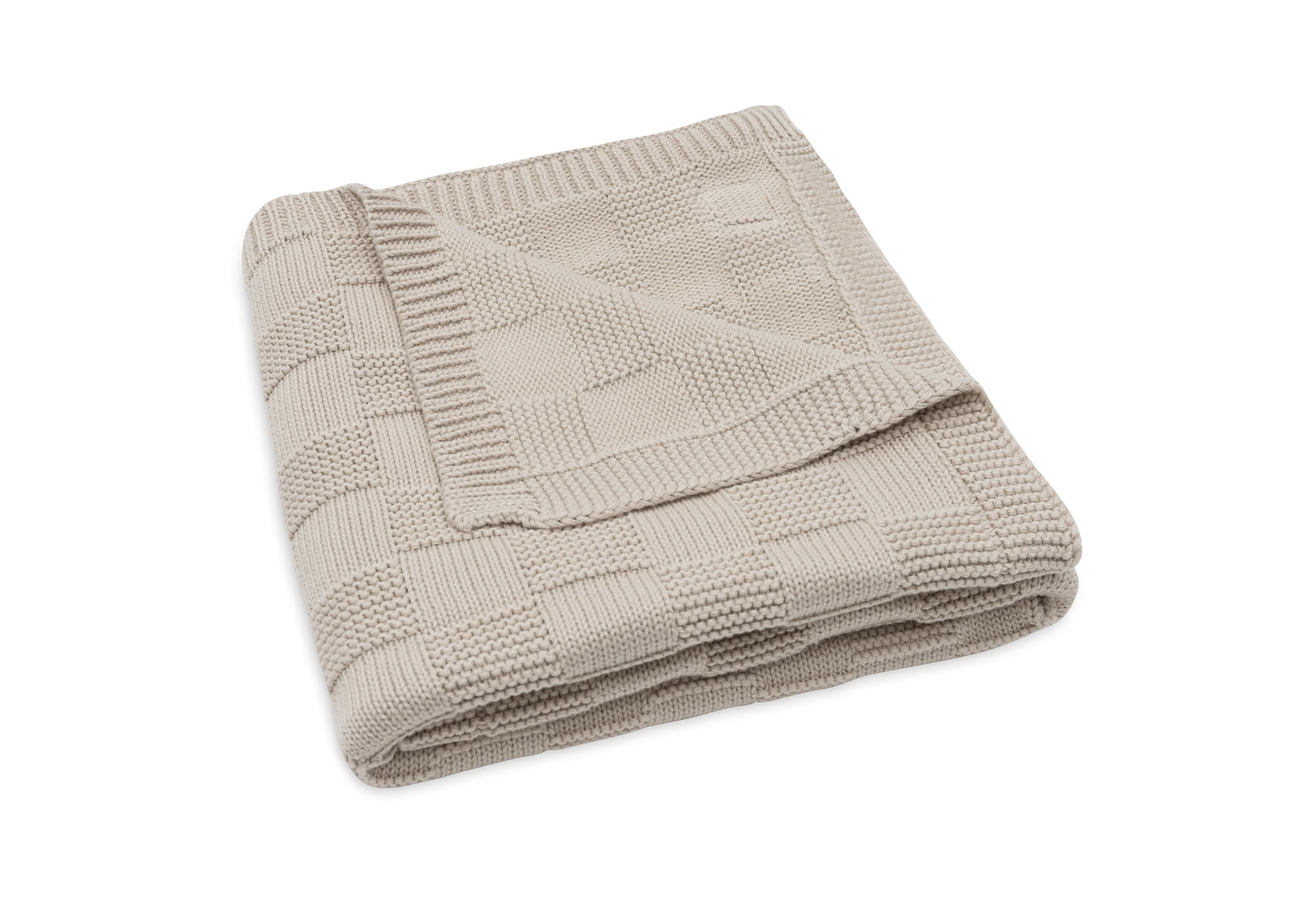 Jollein Manta para bebé Box Knit - Warm Sand - 75x100cm - 100% algodón - para Cuna - 1.0 TOG - Certificación Gots