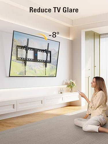 Miniatura 2 de Mounting Dream Soporte de pared inclinable para la mayoría de televisores de 42 a 84 pulgadas, soporte de pared universal con diseño de perfil bajo,