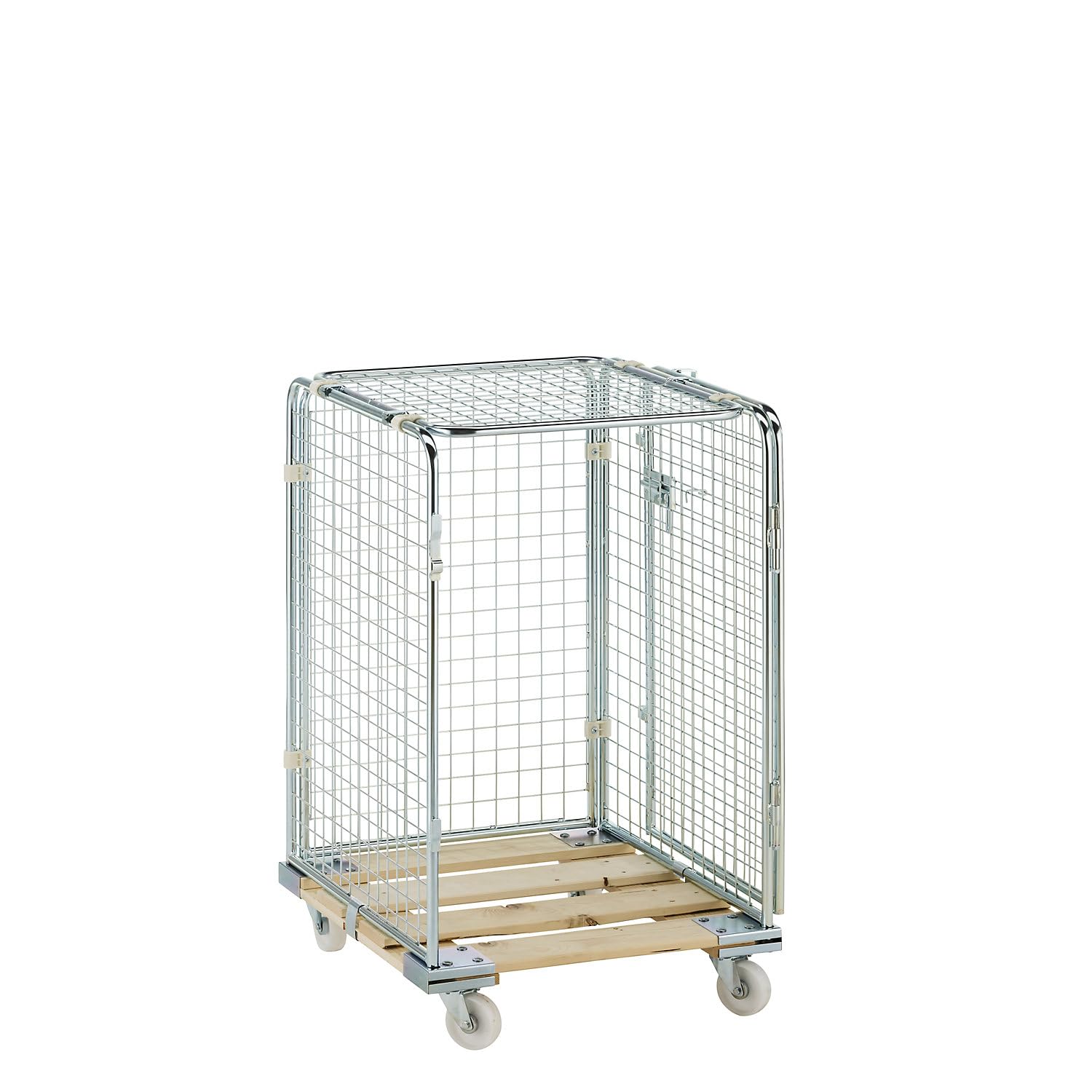 Certeo | Contenedor de Acero antirrobo con Tablero rodante de Madera | Altura útil 1020.