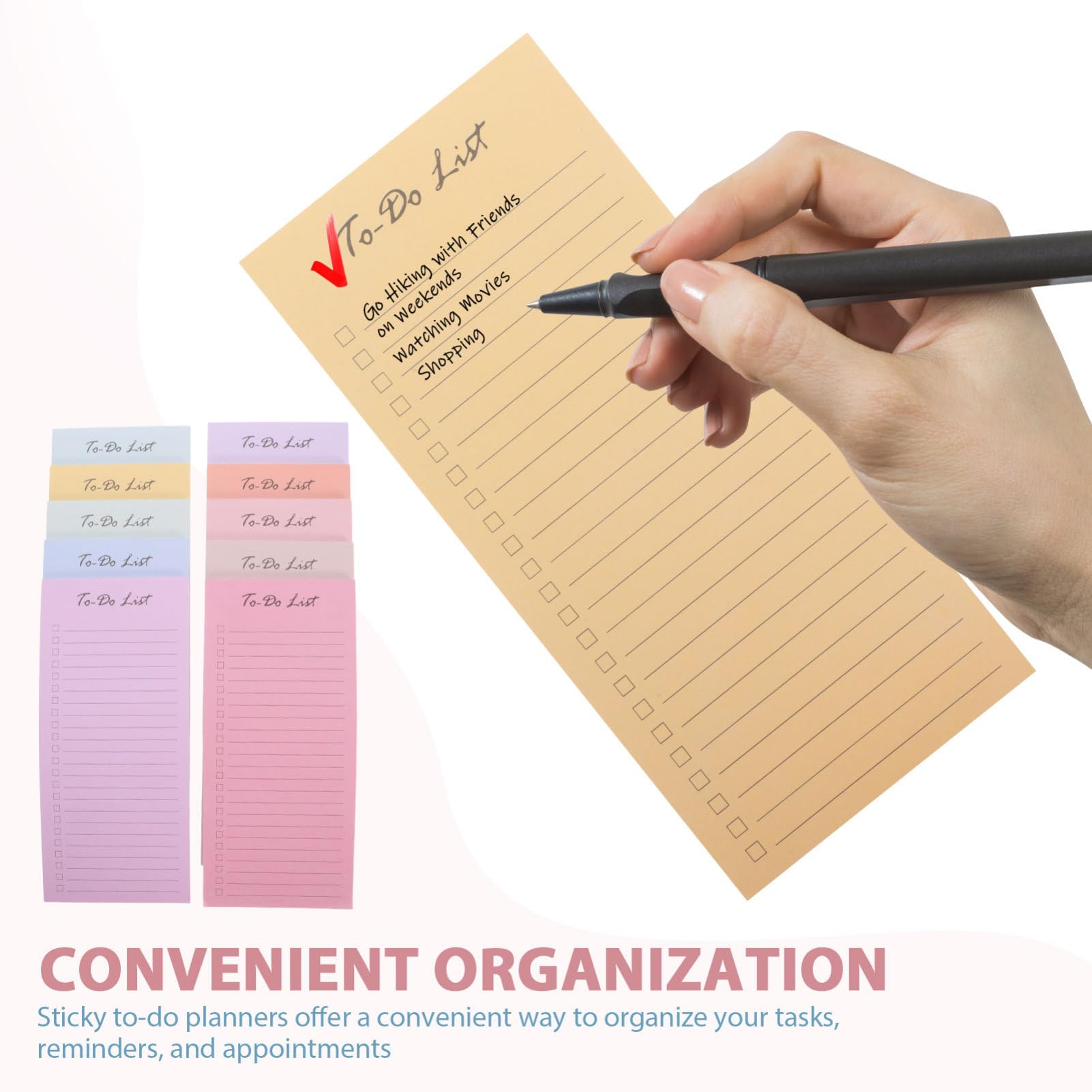 Planner Book Blocco Note per Attività Giornaliere, Carta Adesiva, Organizzazione a Colori, 10 Blocchi da 50 Pagine, per Lavoro e Scuola