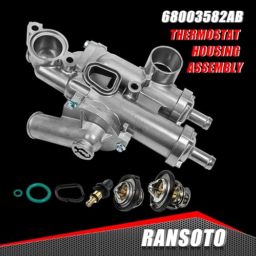 Miniatura 5 de 68003582AB Conjunto de carcasa de termostato compatible con Chrysler 200 2011-2014 Sebring 2008-2010  Dodge Avenger 2008-2014 Journey 2009-2017