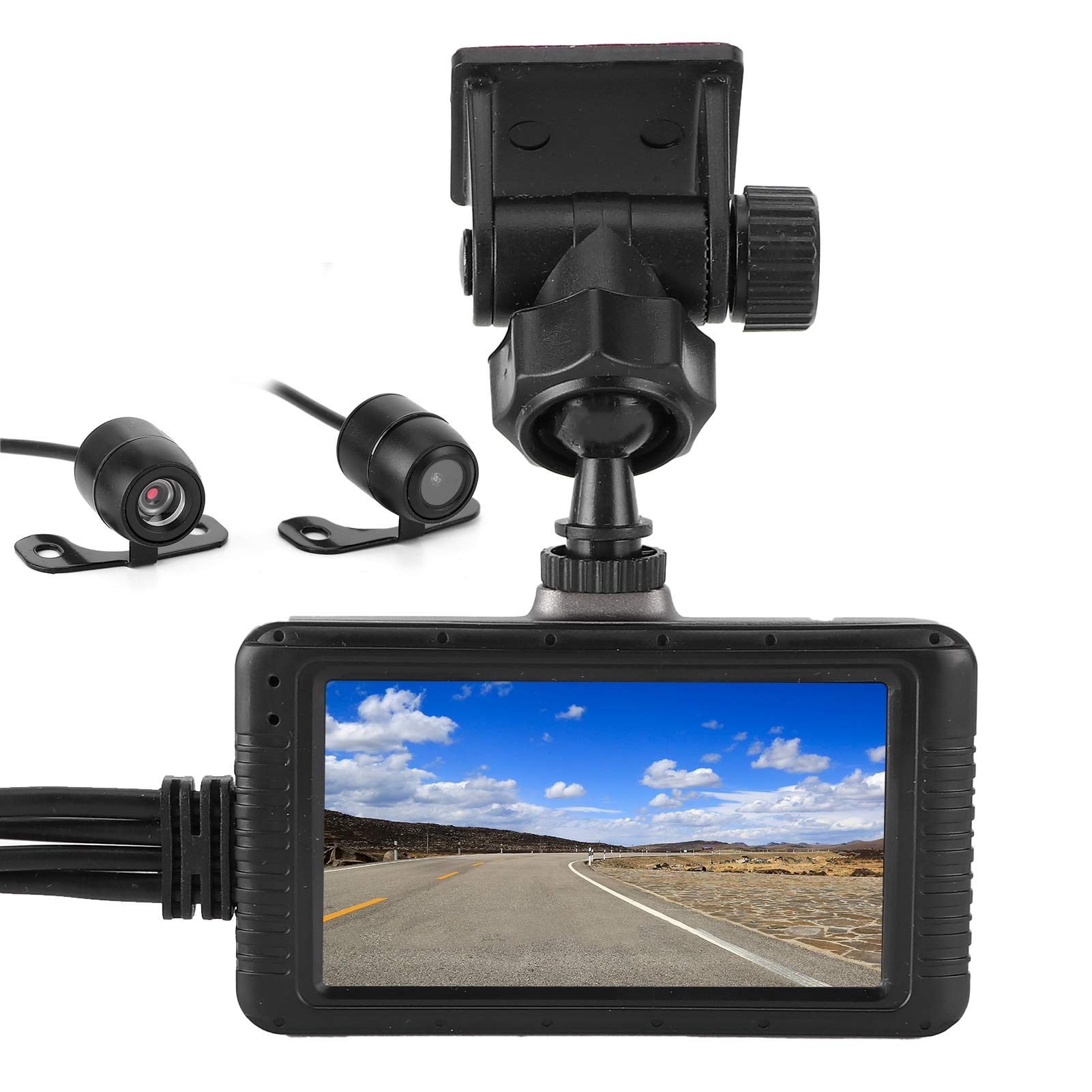 Tbest 1080P rejestrator motocyklowy przedni tylny podwójny obiektyw kamera samochodowa rejestrator jazdy G-Sensor nagrywanie w pętli przechwytywanie wideo dla motocyklistów