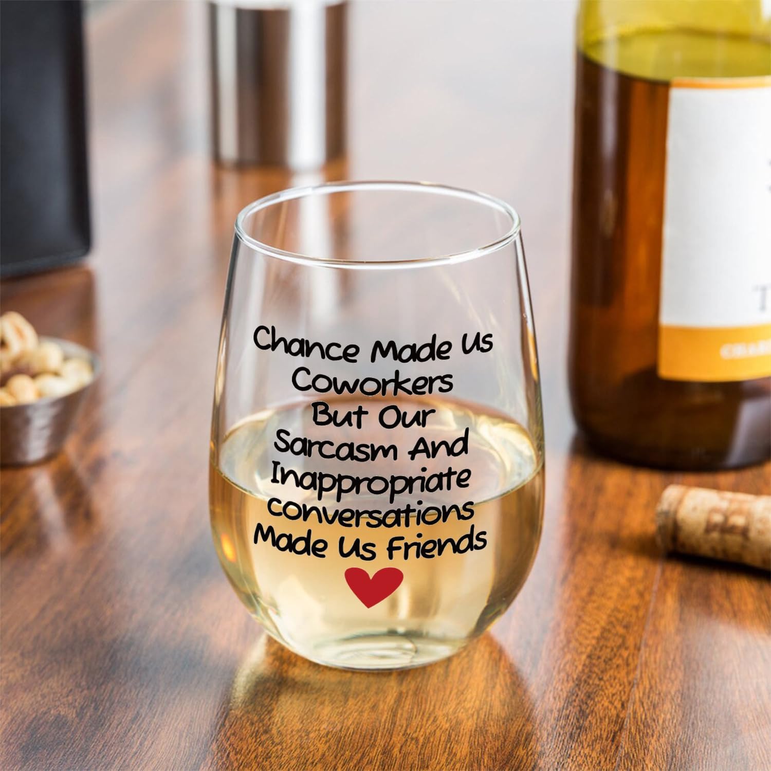 Fatbaby Funny Wine Glass Gifts For Women Coworkers, Sarcastic Stemless Wine Glass For Work Besties Friends Sister Wine Lovers Christmas Birthday Mother's Day Gifts 15 OZ - Image 2