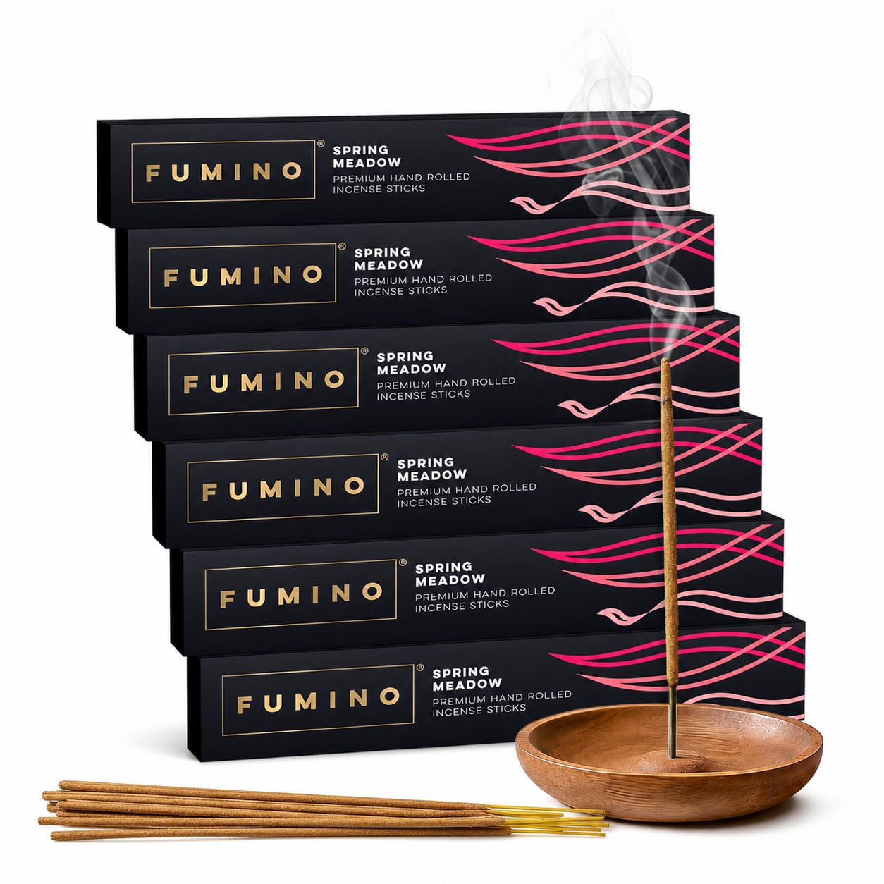 Incense Sticks Spring Meadow 84 Pack 6 Boxes - Natural Handmade Low-Smoke