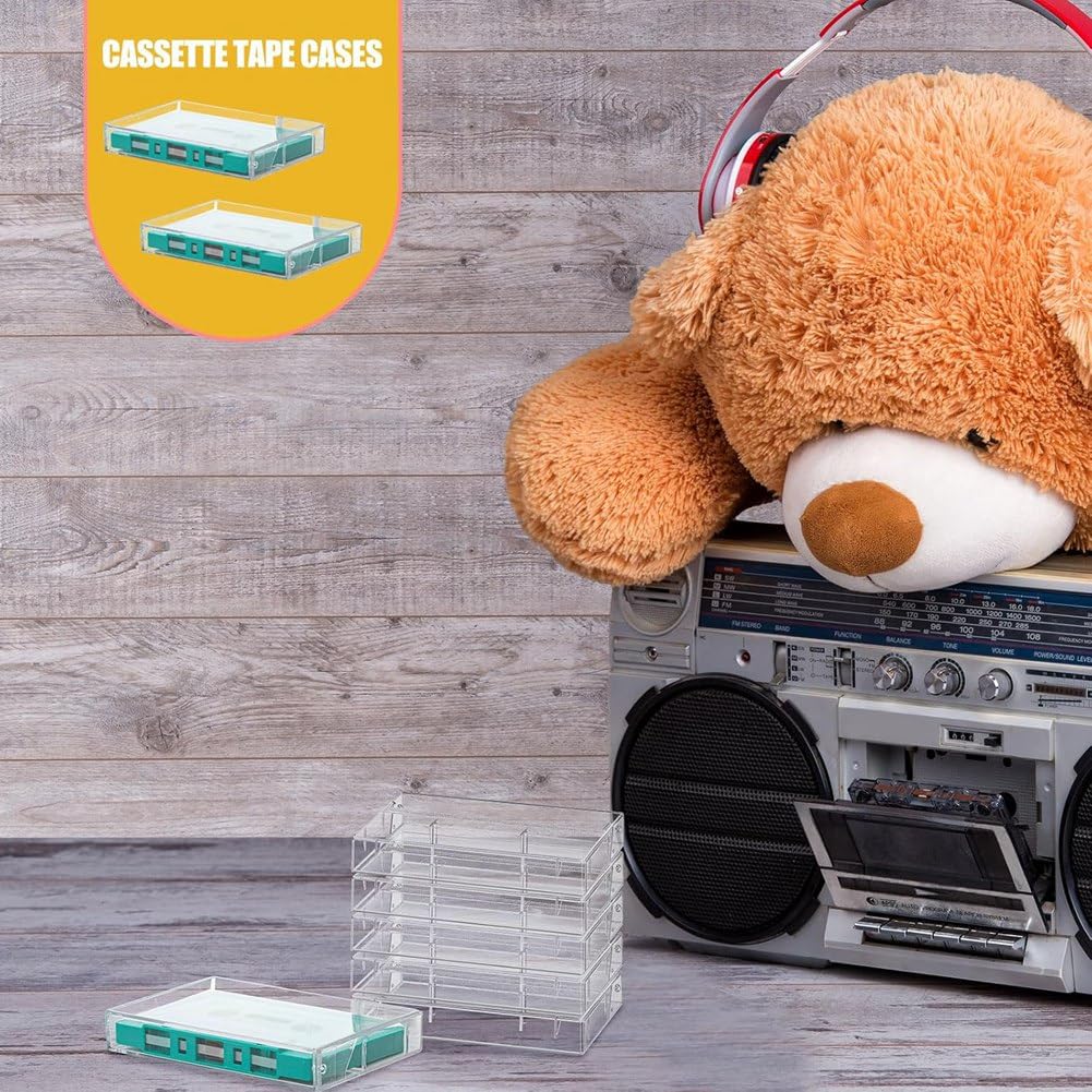 per cassette – Plastica trasparente – Soluzione di stoccaggio per 20 pezzi, 4,28 L X 2,75 L X 0,6 H – Cassette audio