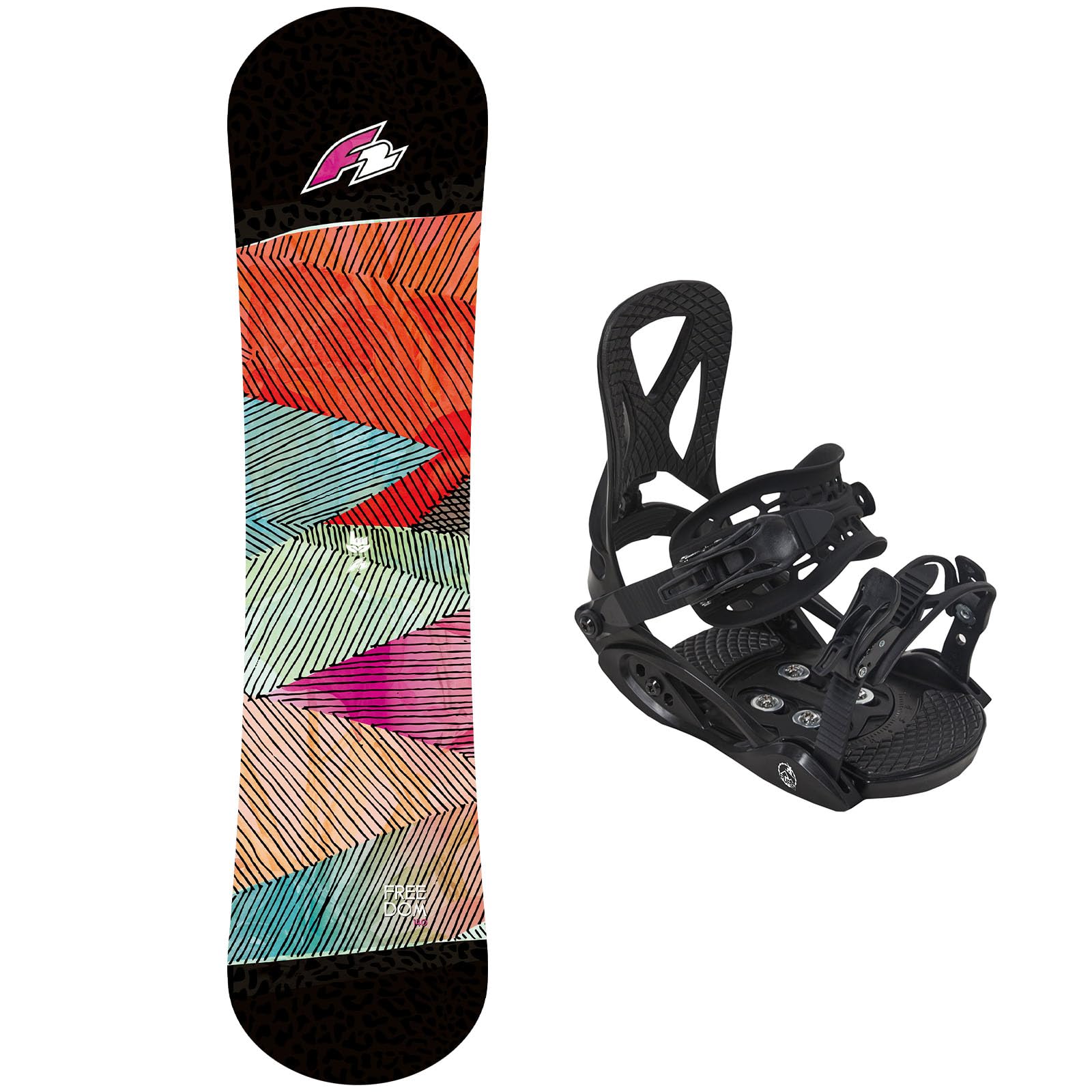 F2 Set Junior Snowboard Freedom 140cm mit Eco Pure Bindung