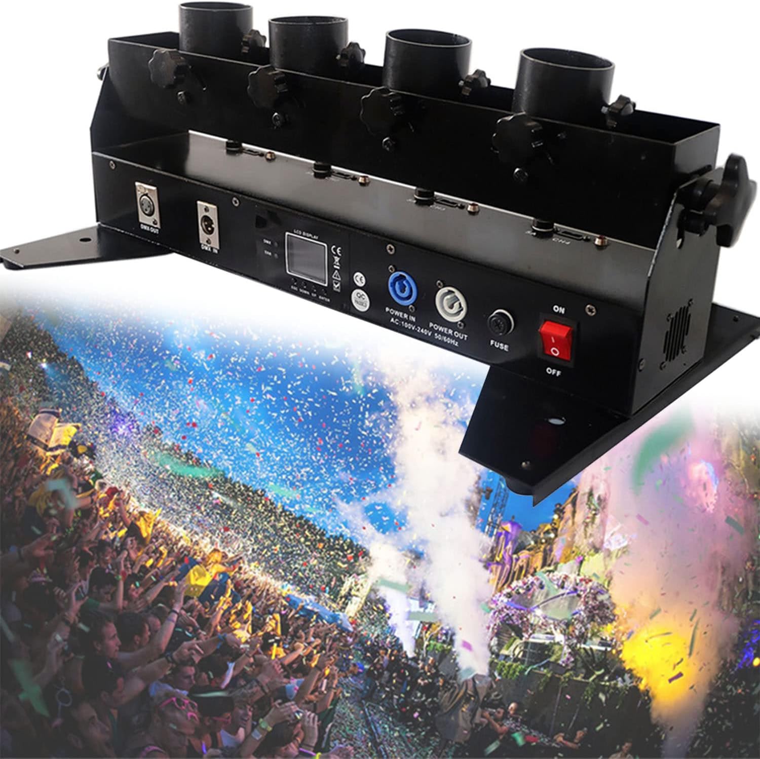 Wedding Confetti Machine Confetti Cannon Dmx 512 Controller 4 Holder