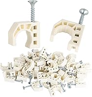 LBRAXYI 50 Pack 1/2" J-Hook Half Clamps with Screws - Secure PEX, Copper, CPVC Pipe Clips for Tubing Support
