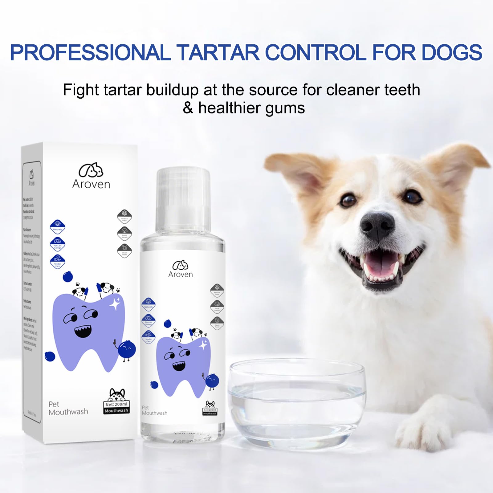 Dental Dog, 7.05oz Dog Water Additive for Dental Care, Dental para Perros, Specialized Dental Care Formula, Odorless & Flavorless Formula to Fight Tartar Promote Healthy Gums (1 PCS) - image 6