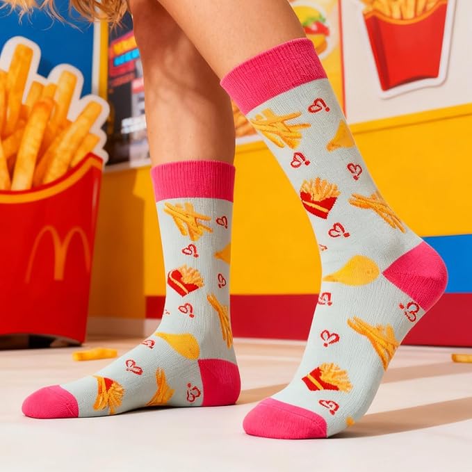 Calcetines divertidos para mujer, novedosos, multicolor miniatura 6
