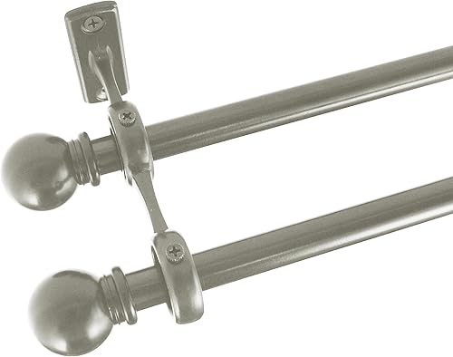 Miniatura 6 de AddGrace Paquete de 2 soportes de barra de cortina dobles para barra de 1 pulgada de aleación de aluminio montado en la pared (negro)