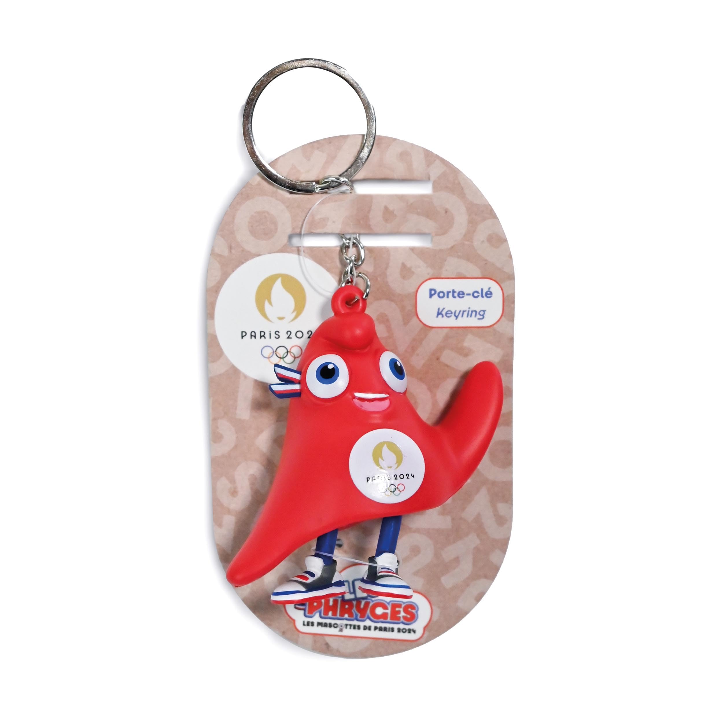 PARIS 2024 Paris 2024-JO Olympic Games Phryge Jo Mascot Keyring JO2415, Red, 7 cm