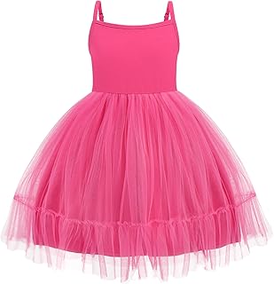 Vestido para Niña Tul Verano Tirantes de Algodón para Niños Vestido de Princesa Fiesta Arco Iris Fiesta de Cumpleaños Boda 2-7 Años