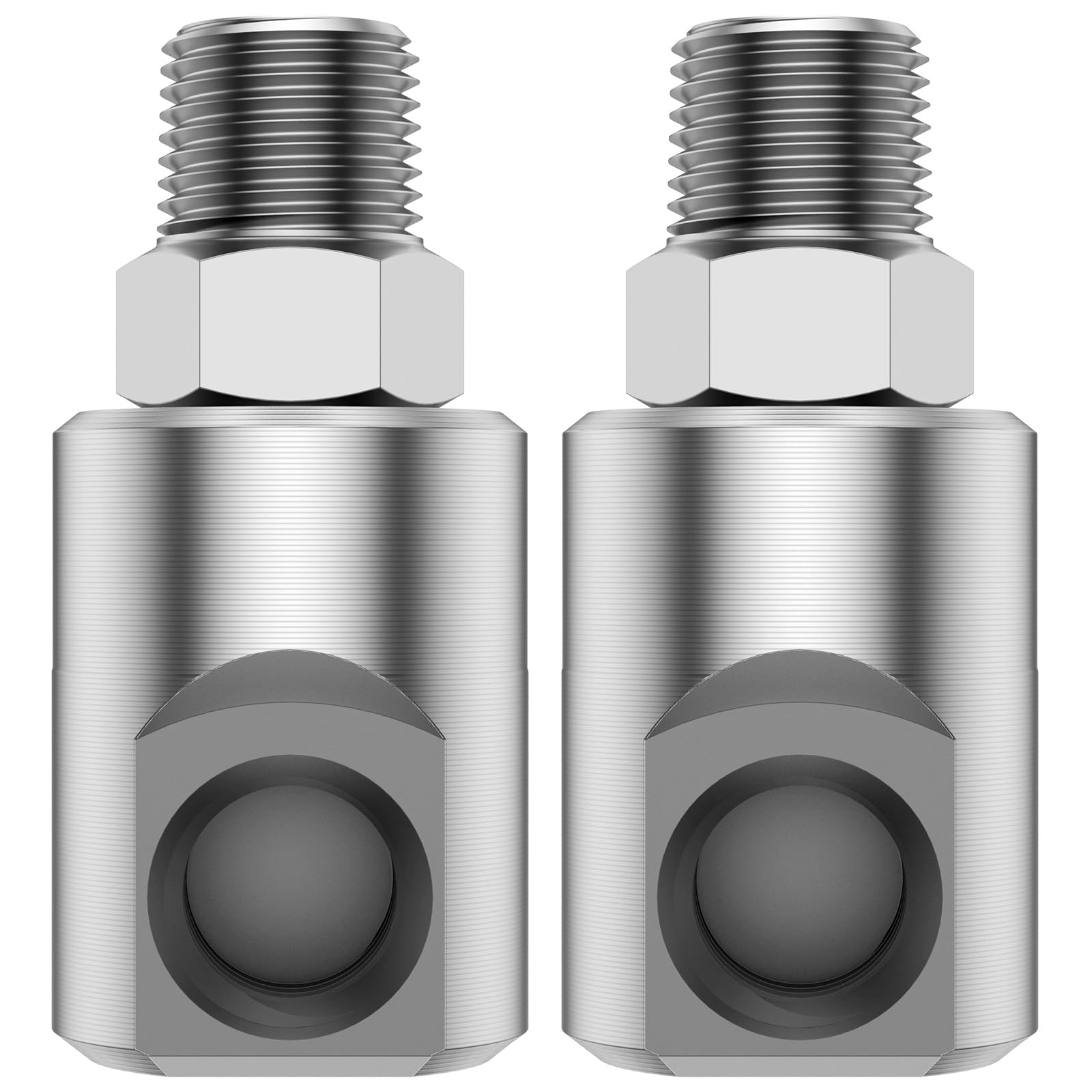 2-pak 1.3 cm MXF Złączka obrotowa do węża, wytrzymałe złącze wysokociśnieniowe ze stali nierdzewnej 304 z smarem Zerk (maks. 5000 PSI), zamiennik dla 9SS8MP50XFP50-Ni-AL #5124