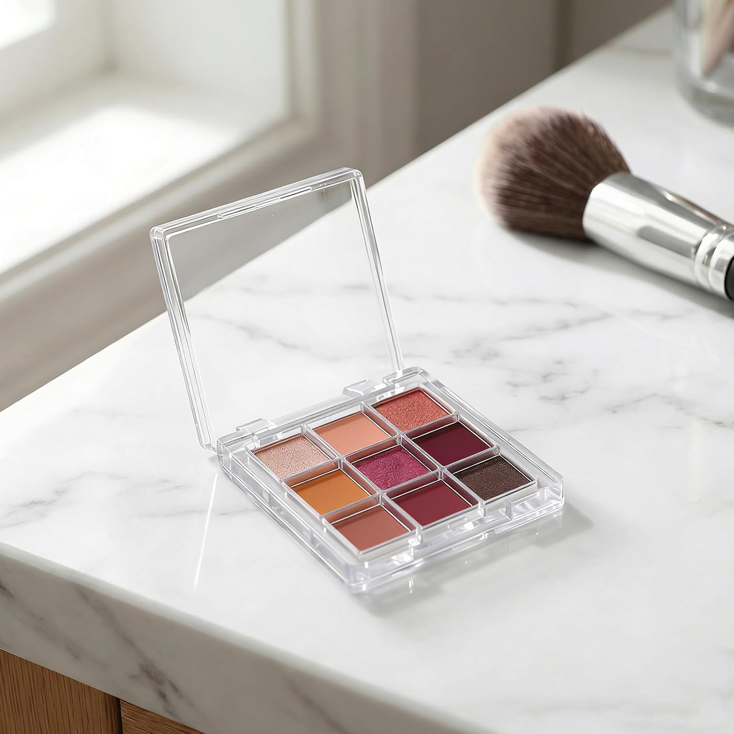 2pcs Empty Eyeshadow Holder Pallet Containers for Travel Use, Easy to Carry Plastic Makeup Cosmetic Storage, Simple Stylish Design, Gift for Girlfriend or Mom