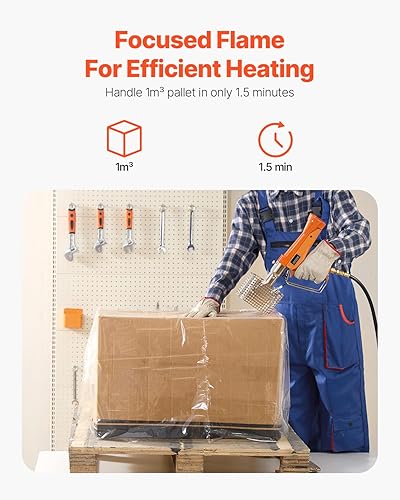 Miniatura 3 de Happybuy Pistola de calefacción de propano, herramienta de aire caliente de hasta 187660 BTU con regulador ajustable, manguera de 26 pies y funda de