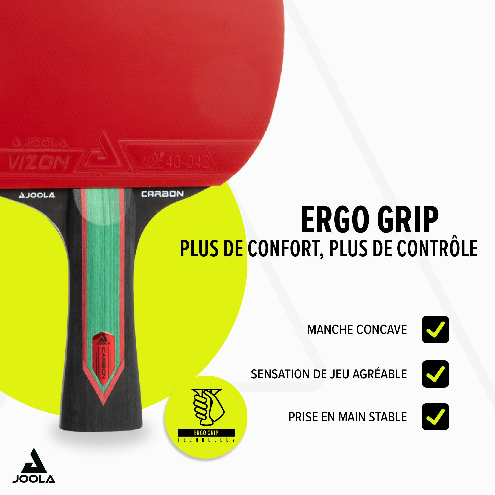 JOOLA Raquette de Tennis de Table Red Carbon Pro/Carbon Control/Carbon X – Raquette de Ping-Pong en Carbone avec Boîte Magnétique