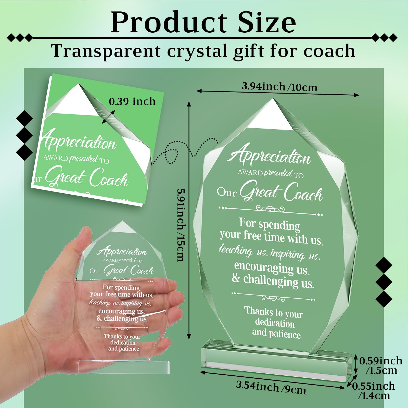 Panelee Coach Appreciation Gift Acrylic Coach Thank You Gifts Inspirational Appreciation Decor Acrylic Table Sign for Women Men Home Office Baseball Soccer Football Volleyball Team Gift