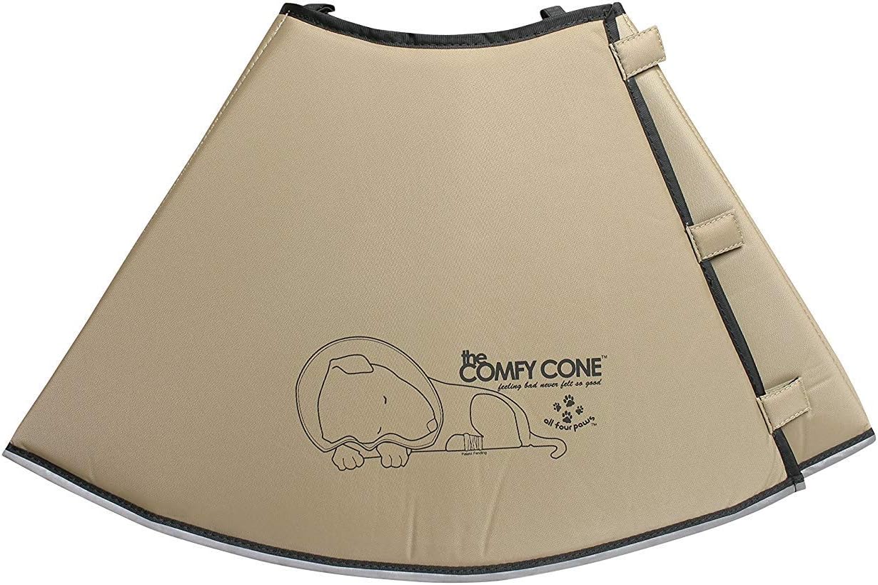 All Four Paws Comfy Cone Pet Cone for Dogs, Cats, XX-Large, Tan - Comfortable Soft Dog Cone Collar Alternative for After Surgery, Wound Care, Spay, Neuter - Dog and Cat Recovery Elizabethan-Collar