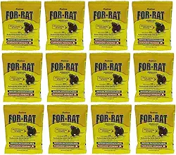 Kit 12un For-Rat Isca Matas-Ratos Sachê 25g Raticida Granulado Para Ratos Ratazanas e Camundongos