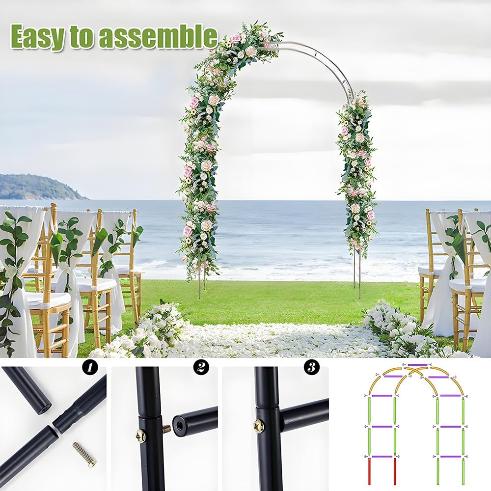 Arco de jardín, Robusto Arco de jardín de Metal - Enrejado de Acero para Exteriores para Plantas trepadoras y Rosales, Ele Wedding Pera Trellis, Bronce, 71 x 87 Pulgadas fies