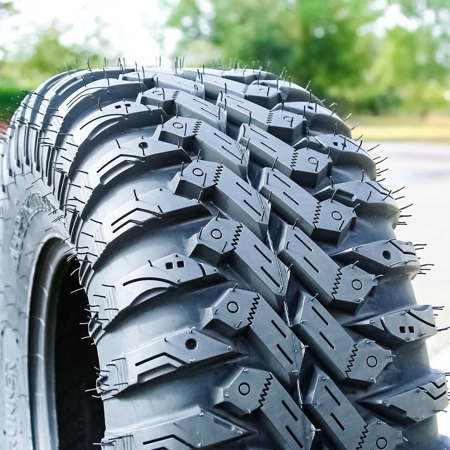 Set Of 2 (TWO) Forerunner Ohanzee A/T ATV UTV All-Terrain Off-Road Radial Tires-27x11.00R12 27x11R12 27x11x12 79J Load Range 8 Ply BSW Black Side Wall