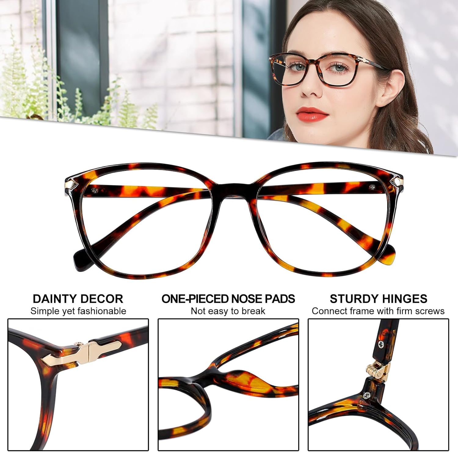 4 Packs Reading Glasses for Women Blue Light Blocking Computer Readers 1.0 1.25 1.5 1.75 2.0 to 4.0