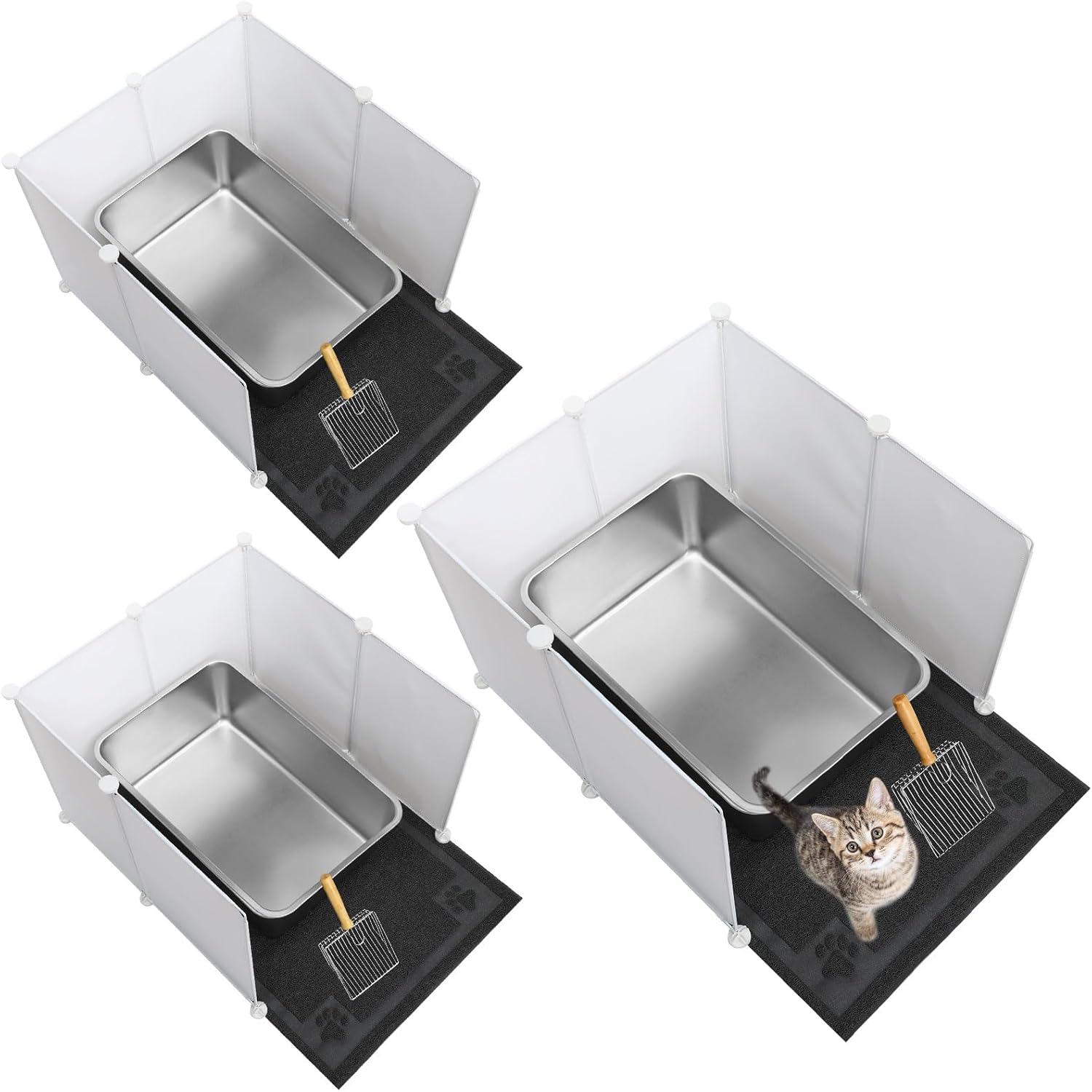 Aazon.co : Stainless Steel Cat Litter Box With Lid,Front Entry Top