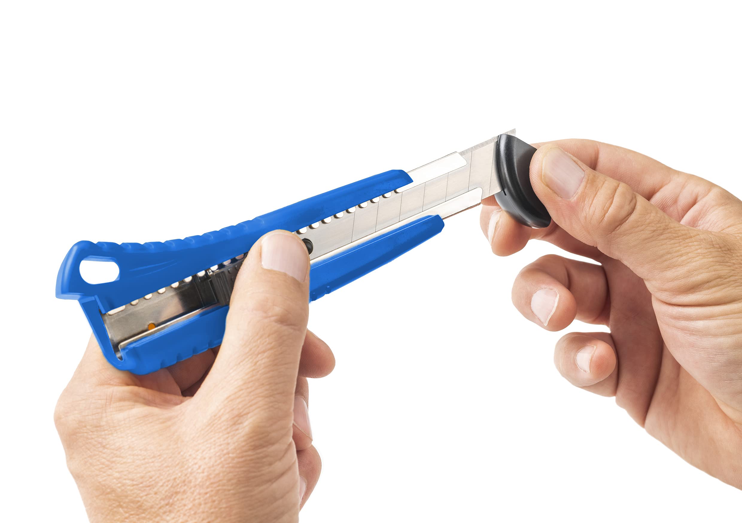 Dahle Taglierina Basic (lama a scatto da 18 mm, coltello multiuso e coltello artigianale per uso versatile, include 2 lame di ricambio) blu