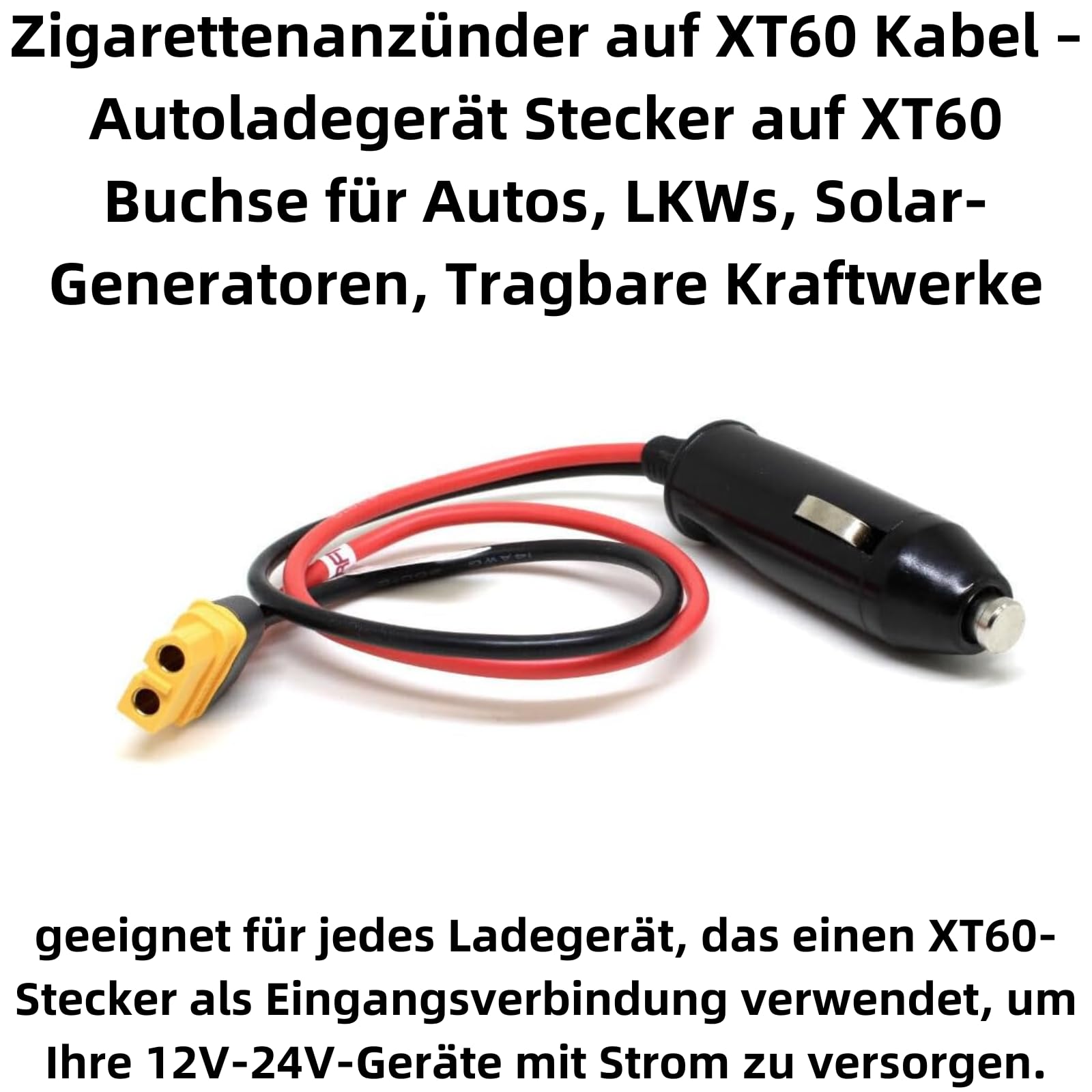 G50S Cavo Adattatore Accendisigari Auto A Presa XT60 - 12V/24V, Fusibile 10A, Plug And Play Per Pompa E Inverter