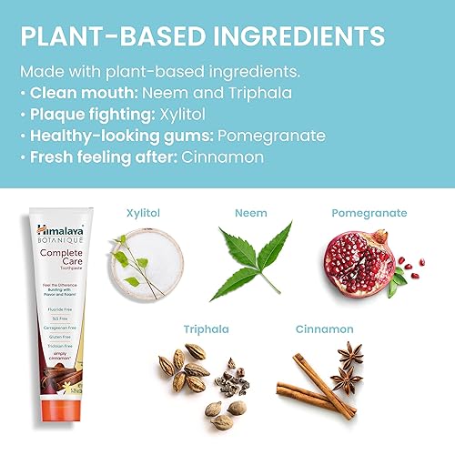 Miniatura 7 de Himalaya Botanique Complete Care - Pasta de dientes Simply Canela reductor de placa para dientes más brillantes y aliento fresco 529 onzas paquete
