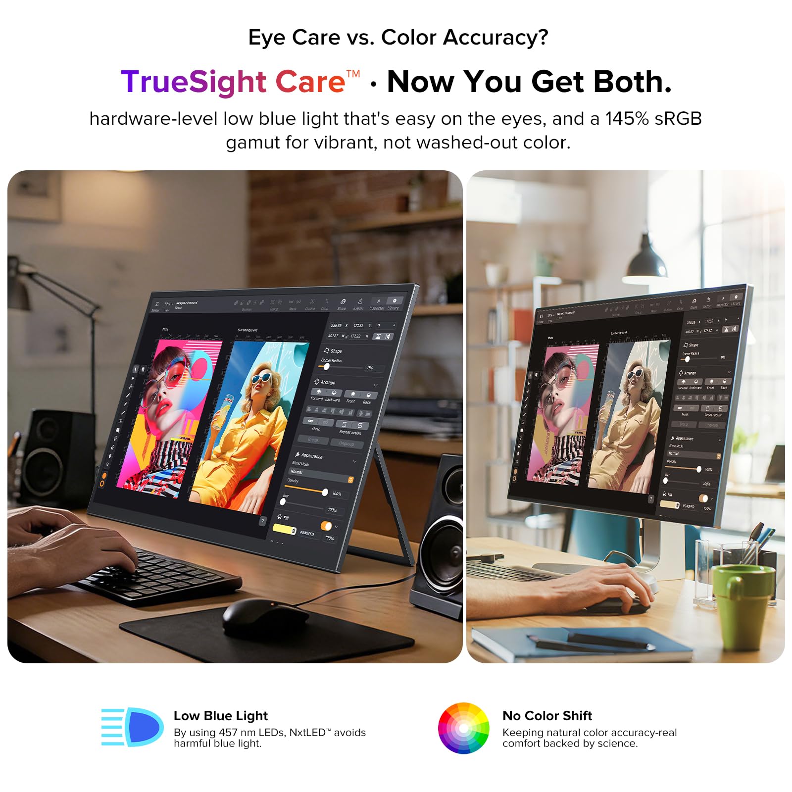 UPERFECT 18,5 Pollici 120Hz 145% sRGB 600 Nit 2000:1 NxtLED Monitor Portatile da Gioco, Display Mobile con Schermo Opaco FHD True Eye Care, USB C Mini HDMI per Laptop, PC e Console di Gioco