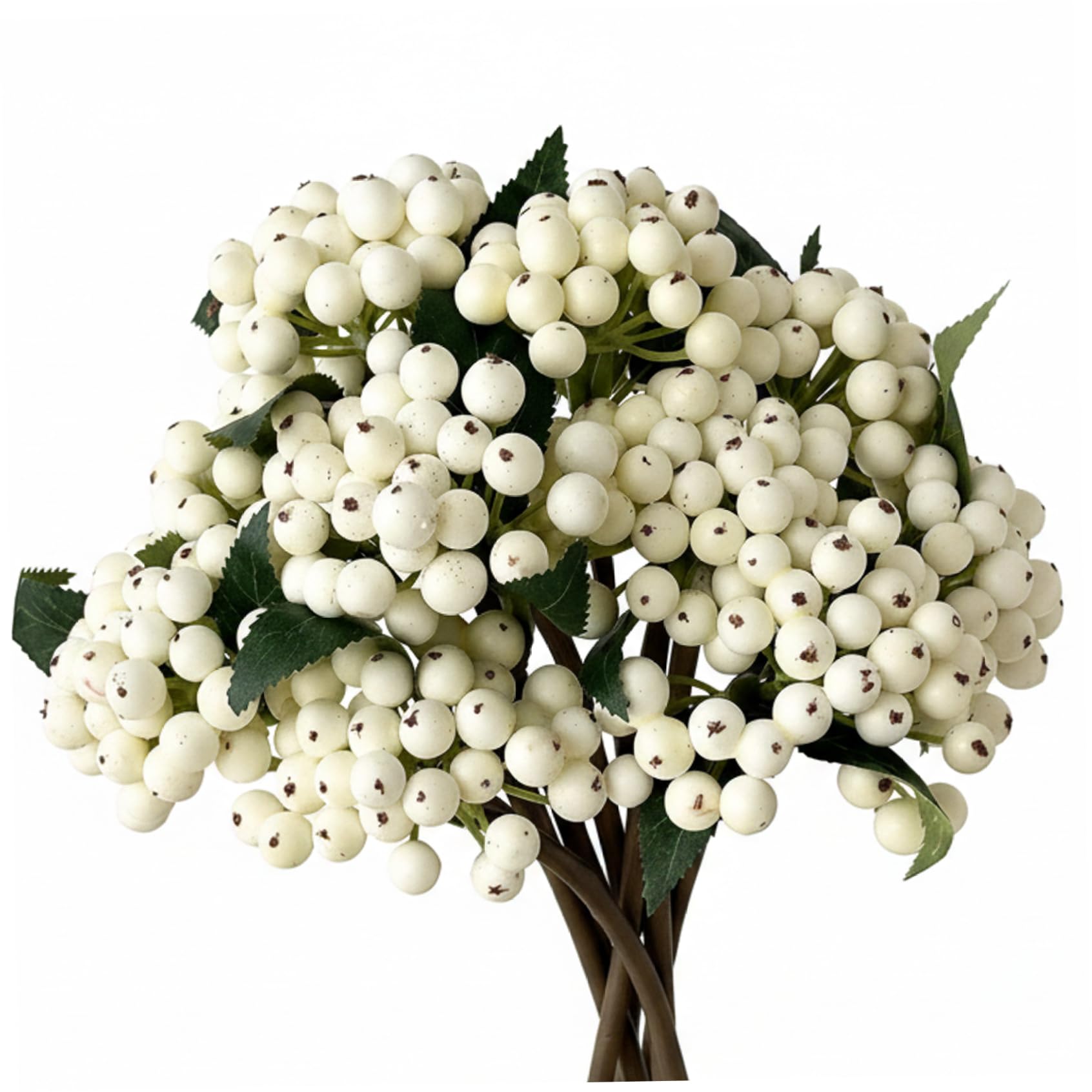Fleurs artificielles d'aspect naturel et baies blanches haut de gamme pour vase