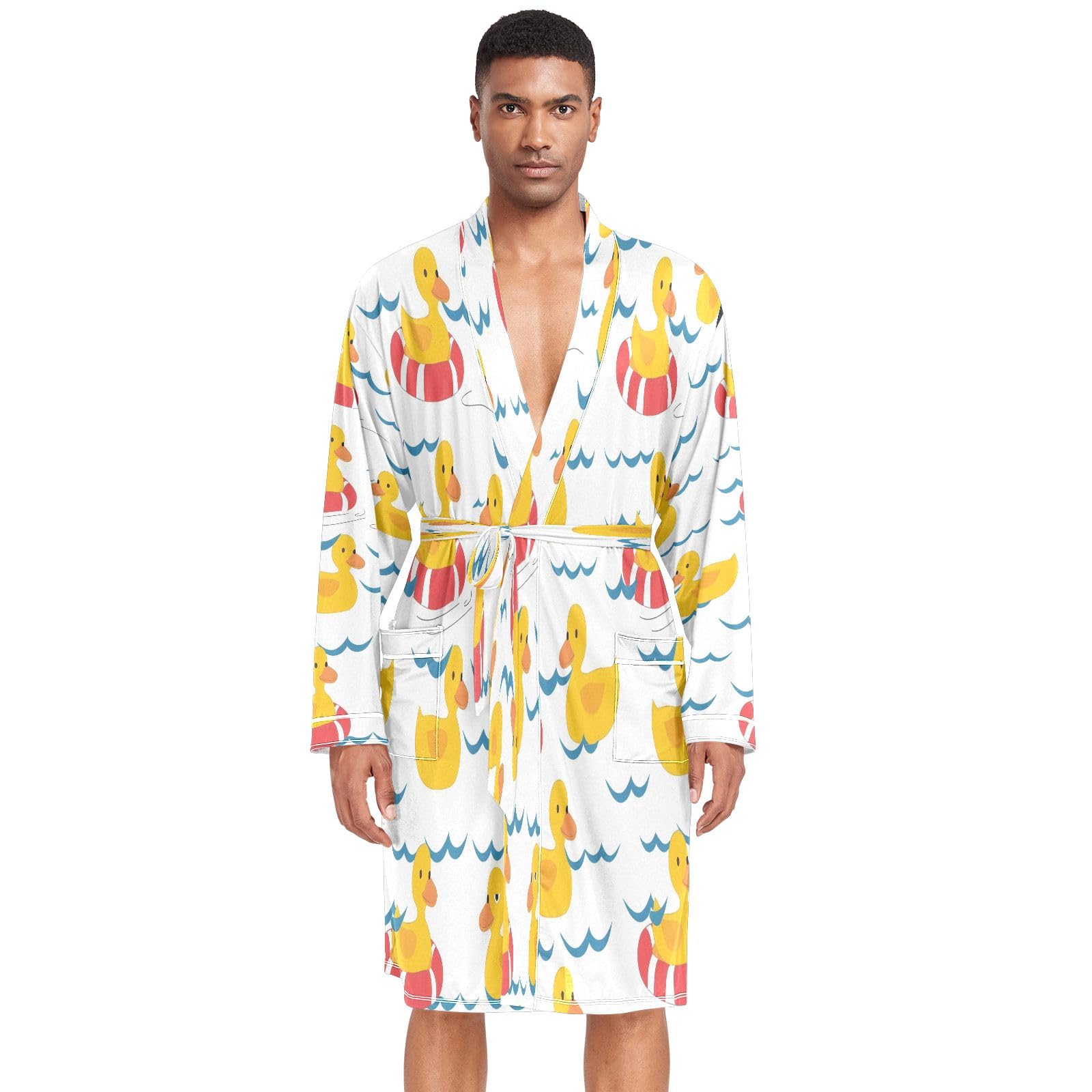 Albornoz ligero para hombre, bata de baño para spa, pato, natación