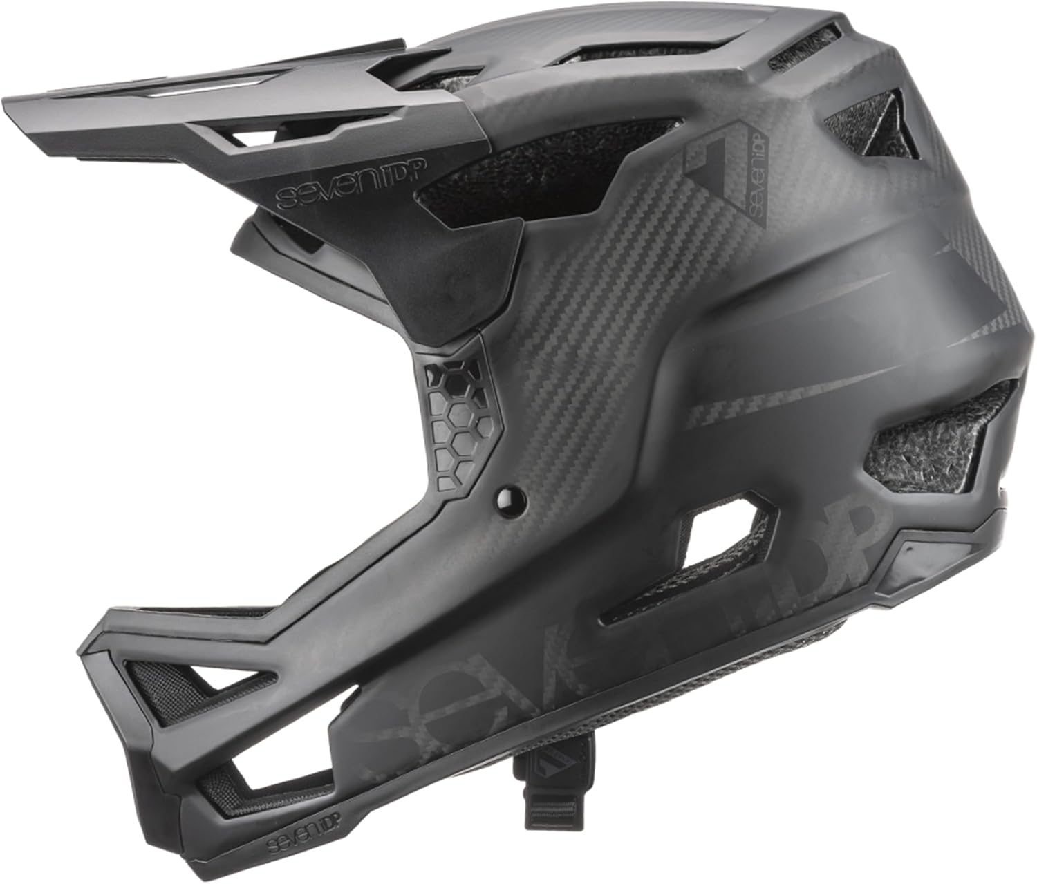 7iDP Project 23 Carbon Full Face Mountain Biking Helmet, Black & Raw Carbon (Large)