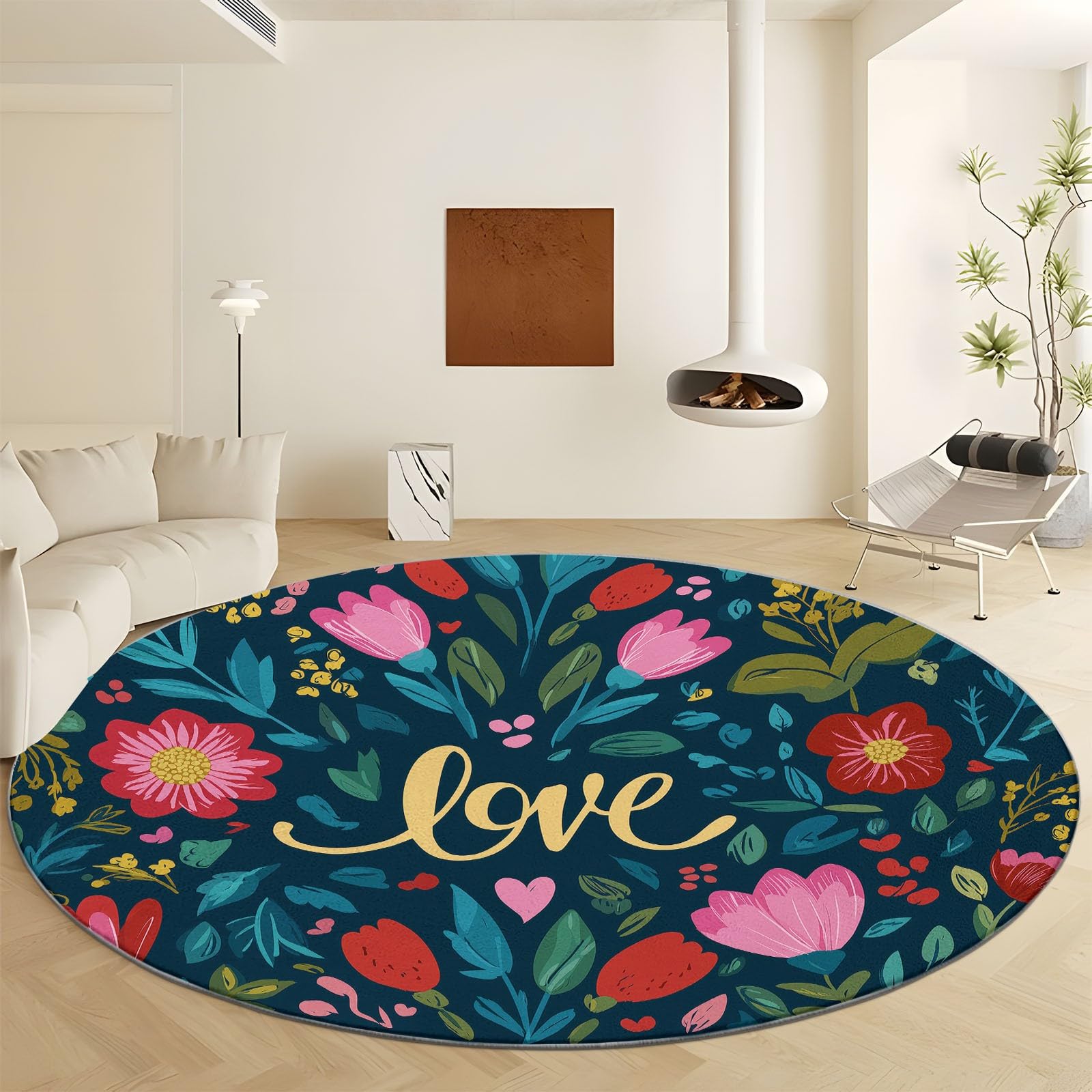 Tapis salon vert anti-glisse et facile à nettoyer pour chambre